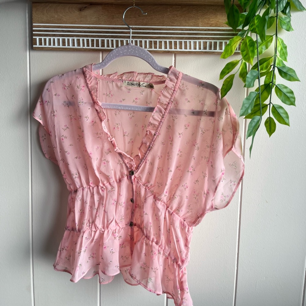 Sheer pink blouse - Picture 4 of 9